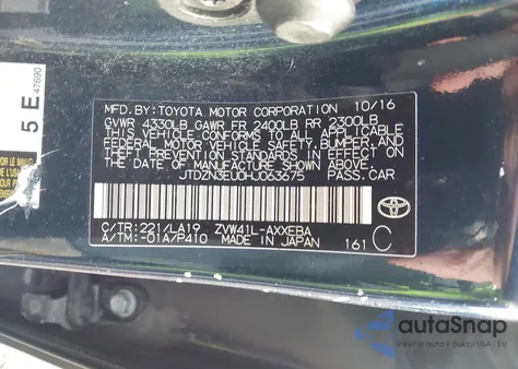 2017 Toyota Prius V Five from USA, damaged, VIN JTDZN3EU0HJ063675